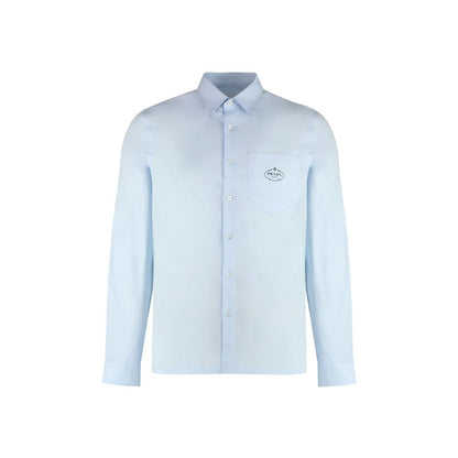 Chemise en coton bleue Prada