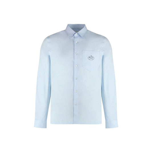 Camicia in cotone blu Prada