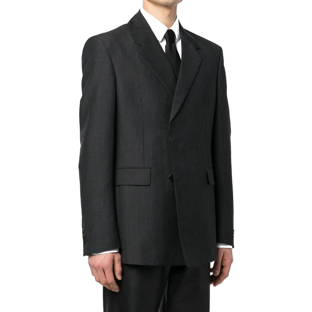 Manteau en laine gris Prada