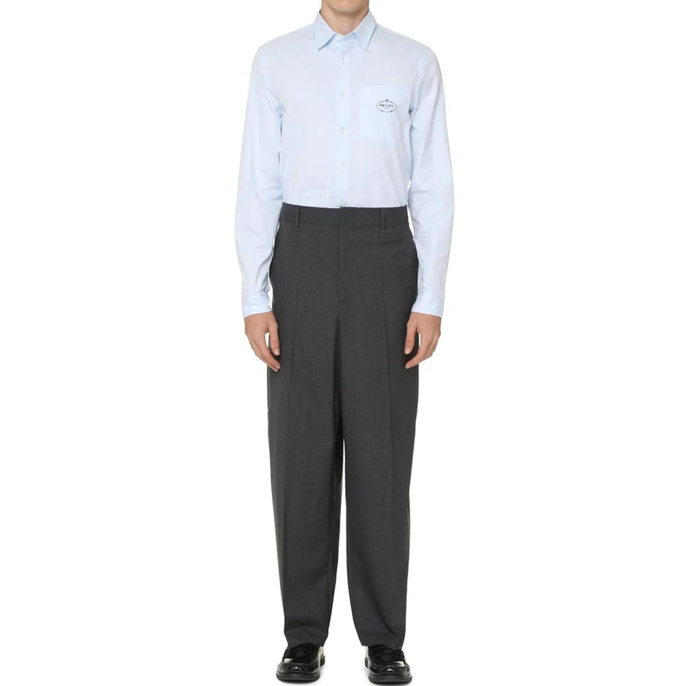 Chemise en coton bleue Prada