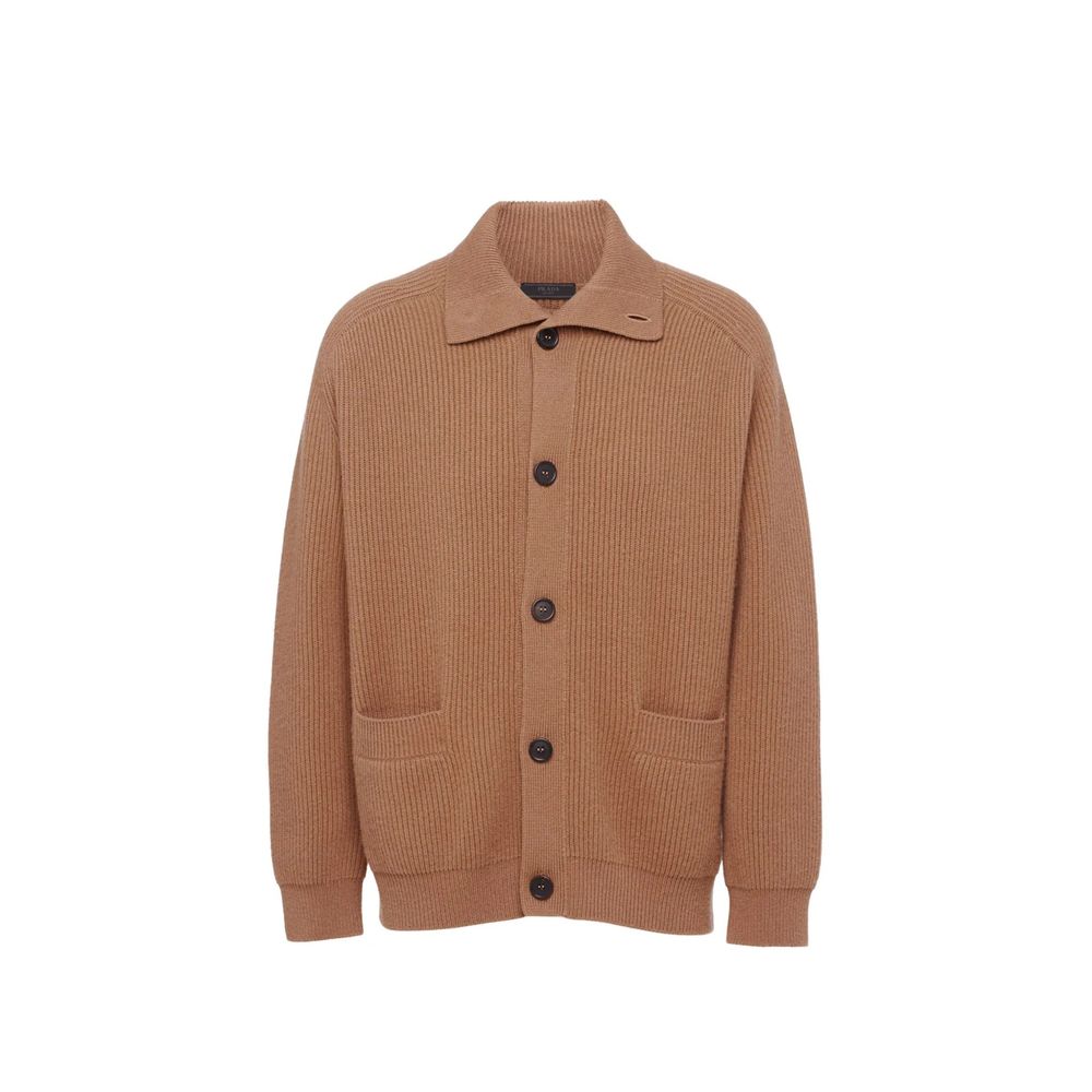 Cardigan in cachemire marrone Prada
