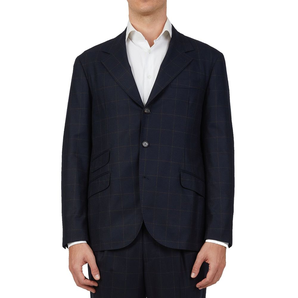 Abito due pezzi in lana blu Brunello Cucinelli
