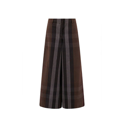 Pantaloni Casual Burberry Marroni in Cotone