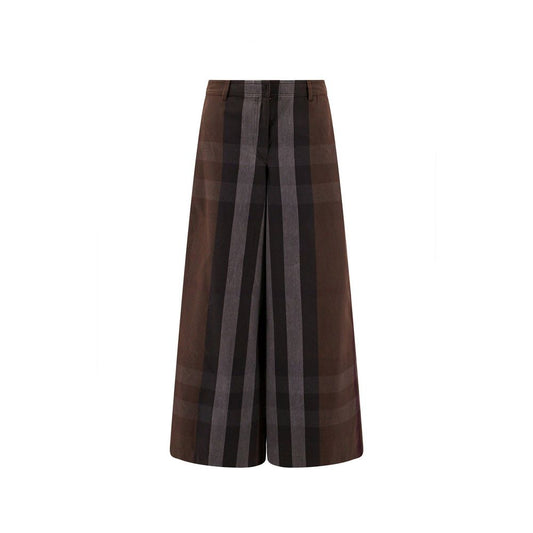 Pantaloni Casual Burberry Marroni in Cotone