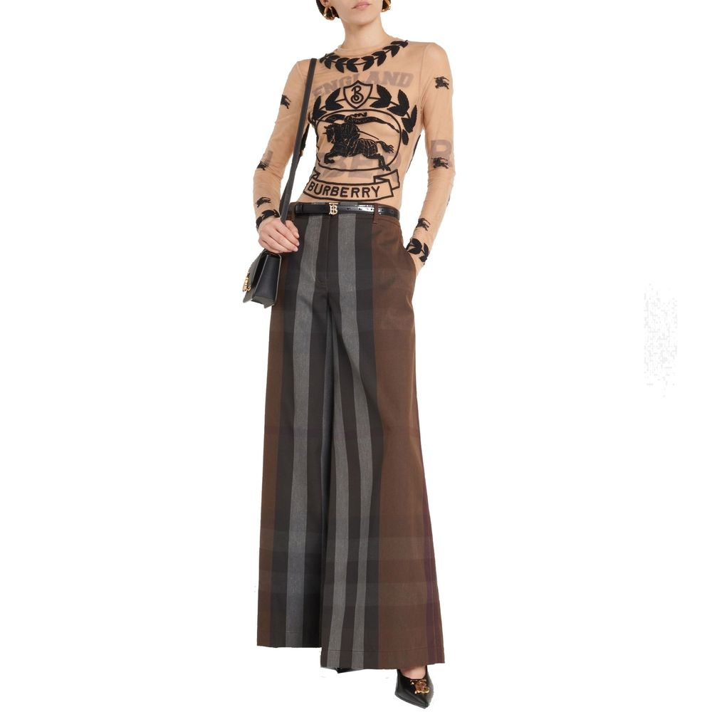 Pantalon décontracté en coton marron Burberry
