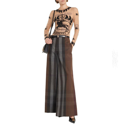 Pantaloni Casual Burberry Marroni in Cotone
