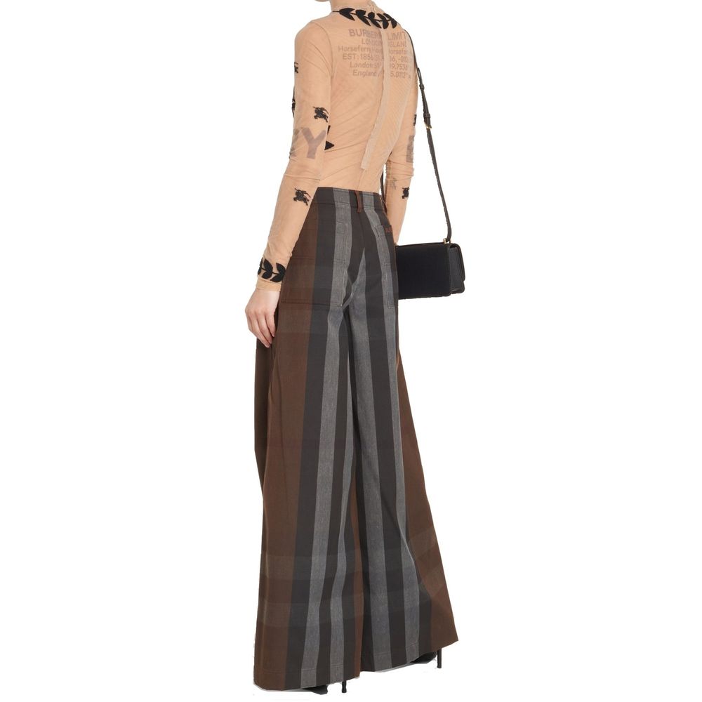 Pantalon décontracté en coton marron Burberry