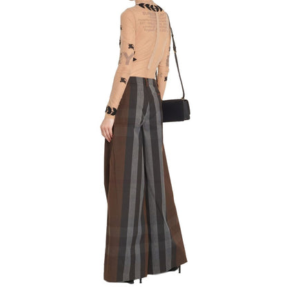 Pantaloni Casual Burberry Marroni in Cotone