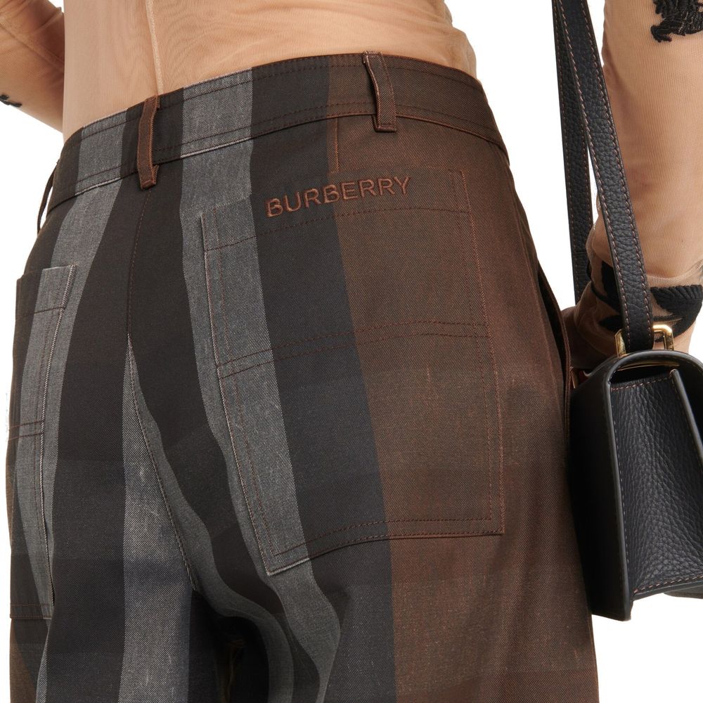 Pantalon décontracté en coton marron Burberry