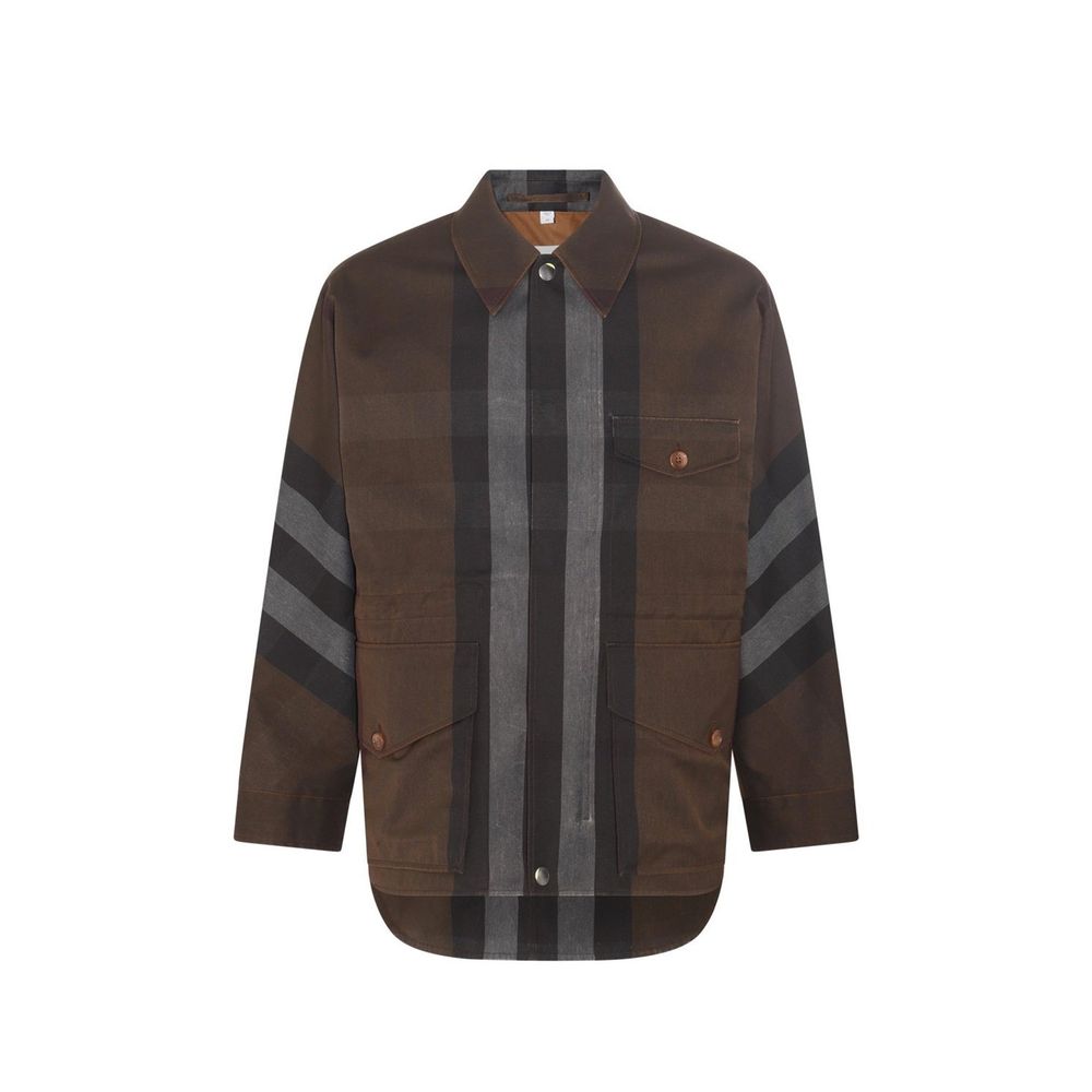 Parka Burberry in cotone marrone