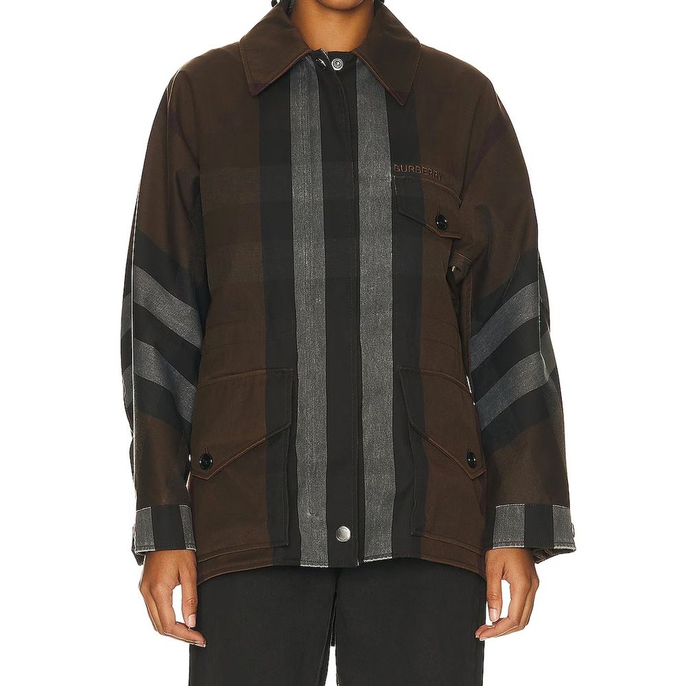 Parka Burberry in cotone marrone