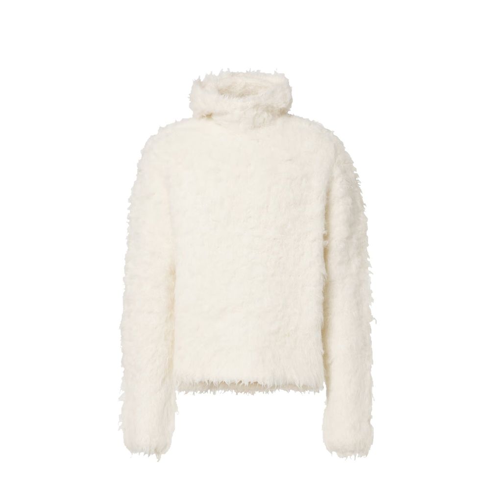 Sweat-shirt Acne Studios en cuir et alpaga blanc
