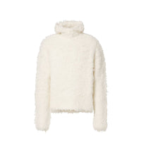Sweat-shirt Acne Studios en cuir et alpaga blanc