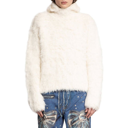 Sweat-shirt Acne Studios en cuir et alpaga blanc