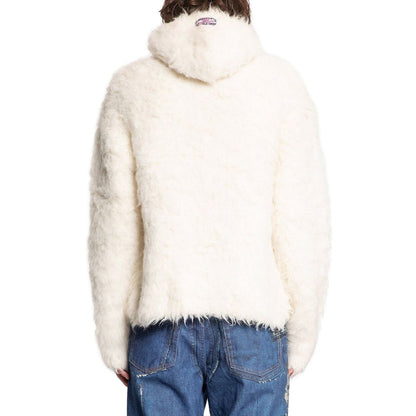Sweat-shirt Acne Studios en cuir et alpaga blanc