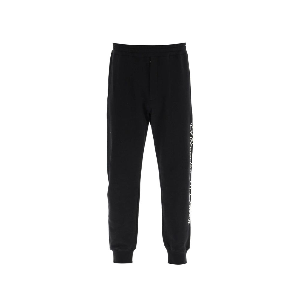 Alexander McQueen Pantaloni sportivi in cotone nero