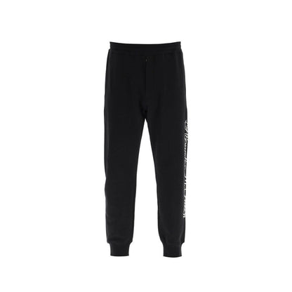 Alexander McQueen Pantaloni sportivi in cotone nero