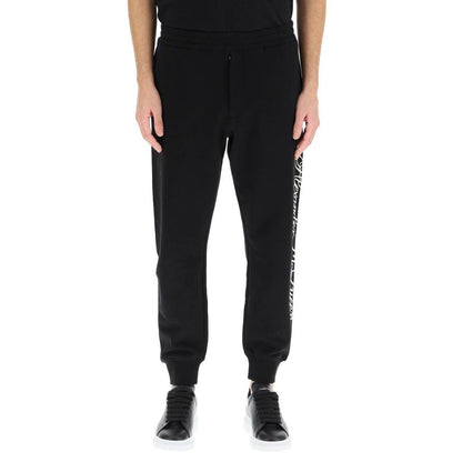Alexander McQueen Pantaloni sportivi in cotone nero