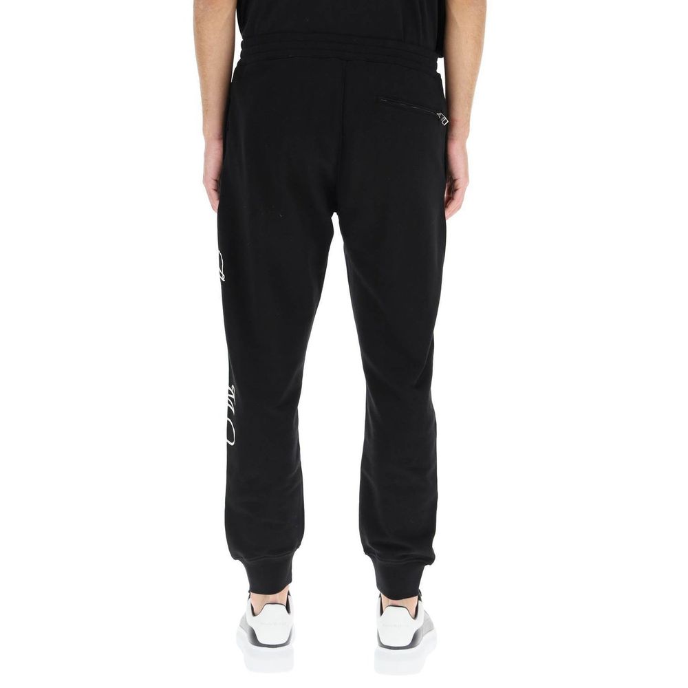 Alexander McQueen Pantaloni sportivi in cotone nero