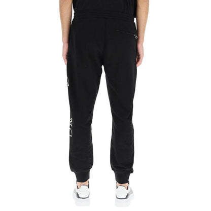 Alexander McQueen Pantaloni sportivi in cotone nero