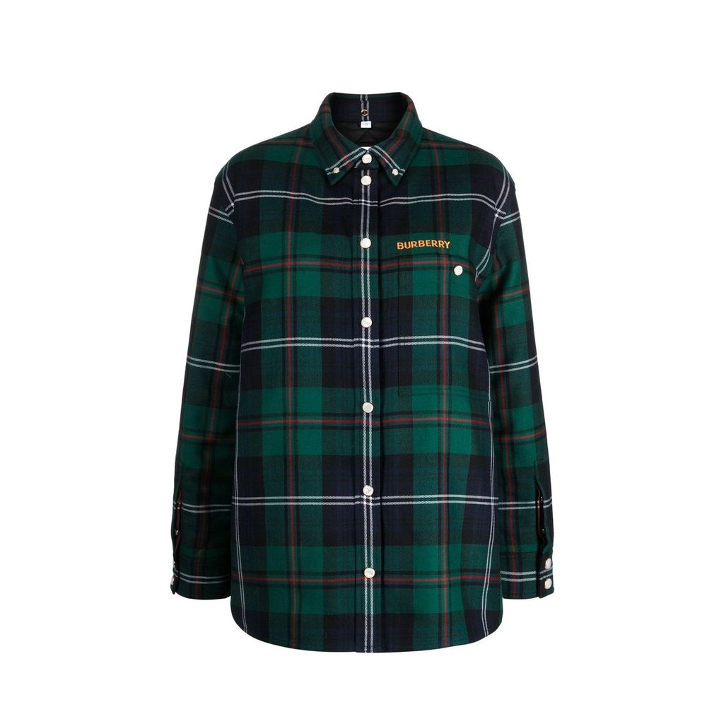 Chemise à motif en laine bicolore Burberry