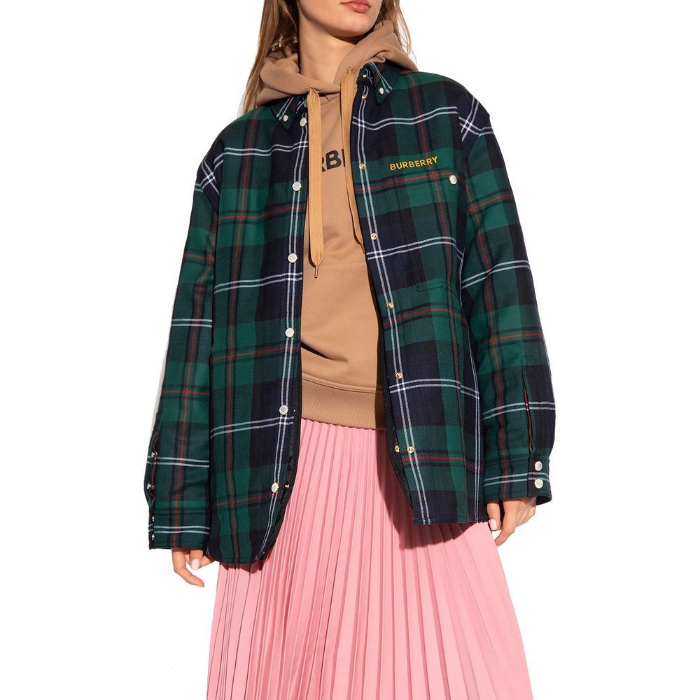 Chemise à motif en laine bicolore Burberry