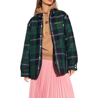 Camicia Burberry bicolore in lana fantasia