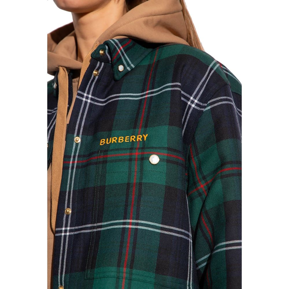 Chemise à motif en laine bicolore Burberry