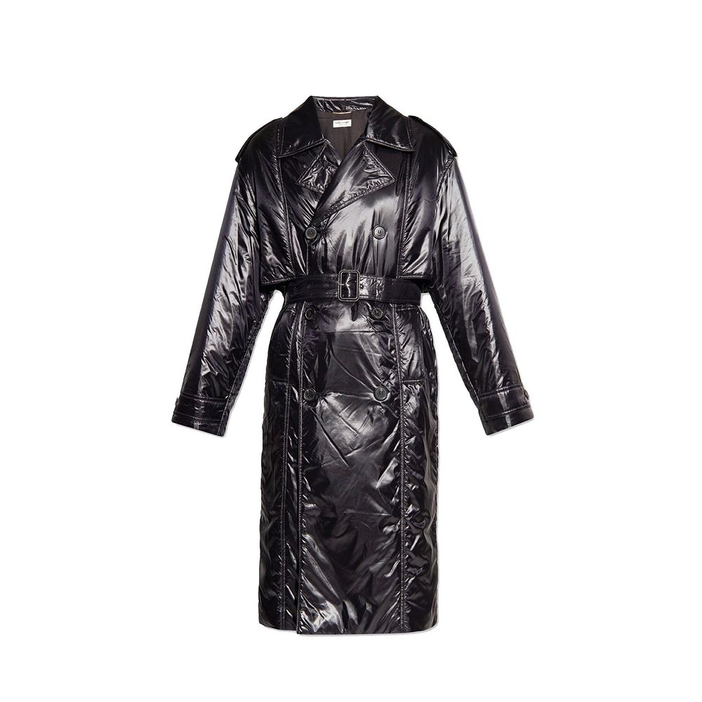 Manteau Saint Laurent noir en polyamide