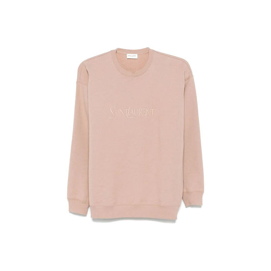 Felpa in cotone rosa Saint Laurent