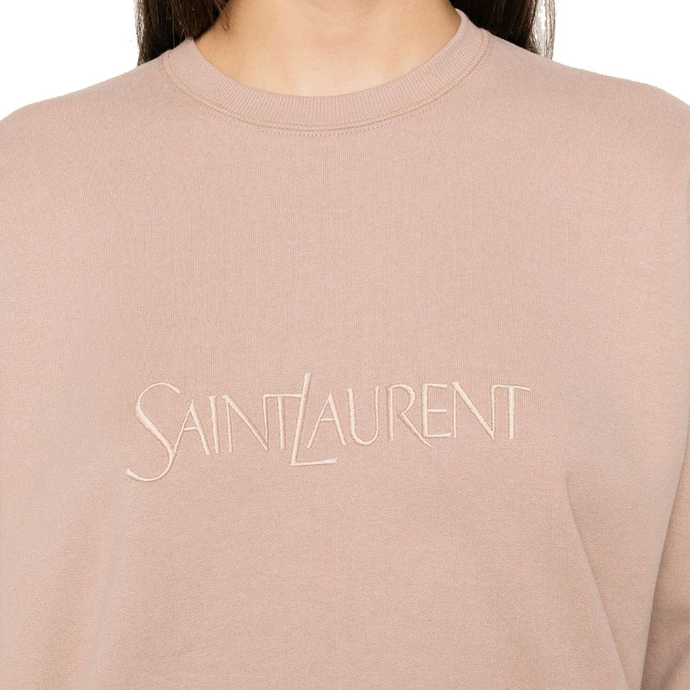 Sweat-shirt Saint Laurent en coton rose