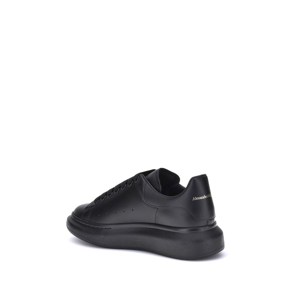 Alexander McQueen Sneakers Platform in Pelle di Vitello Nera Bos Taurus