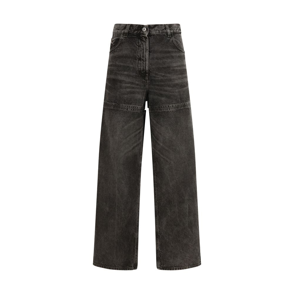 The Attico Jean en denim de coton noir
