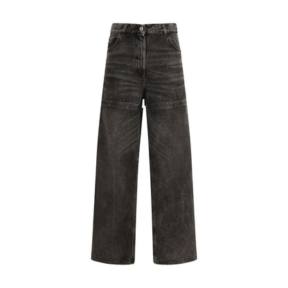 The Attico Jean en denim de coton noir