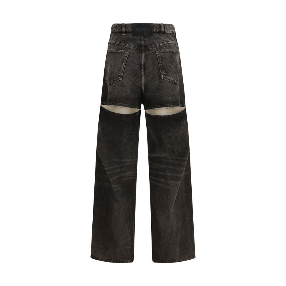The Attico Jean en denim de coton noir