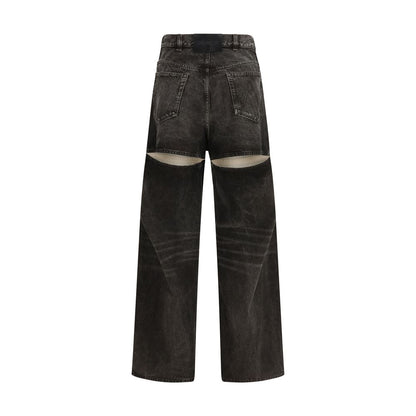 The Attico Jean en denim de coton noir