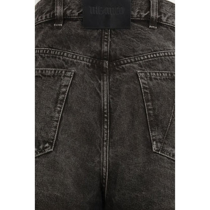 The Attico Jean en denim de coton noir