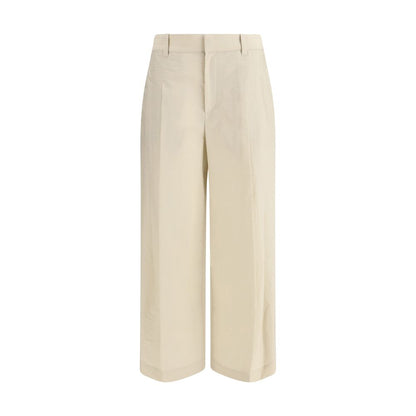 Brunello Cucinelli Pantaloni casual in cotone beige
