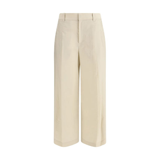 Brunello Cucinelli Pantaloni casual in cotone beige