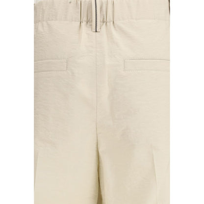 Brunello Cucinelli Pantaloni casual in cotone beige