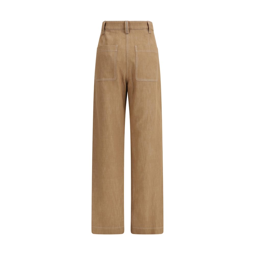 Pantalon décontracté Brunello Cucinelli en coton marron