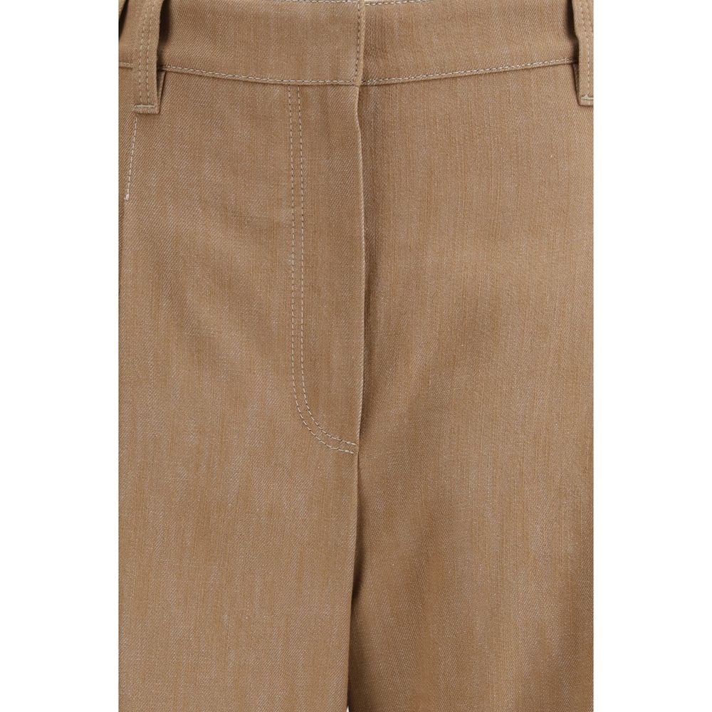 Pantalon décontracté Brunello Cucinelli en coton marron