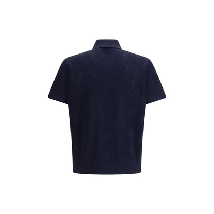 Polo in lana blu Burberry