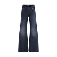 Jeans svasati Balenciaga in cotone blu