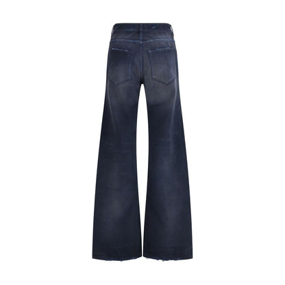 Jeans svasati Balenciaga in cotone blu