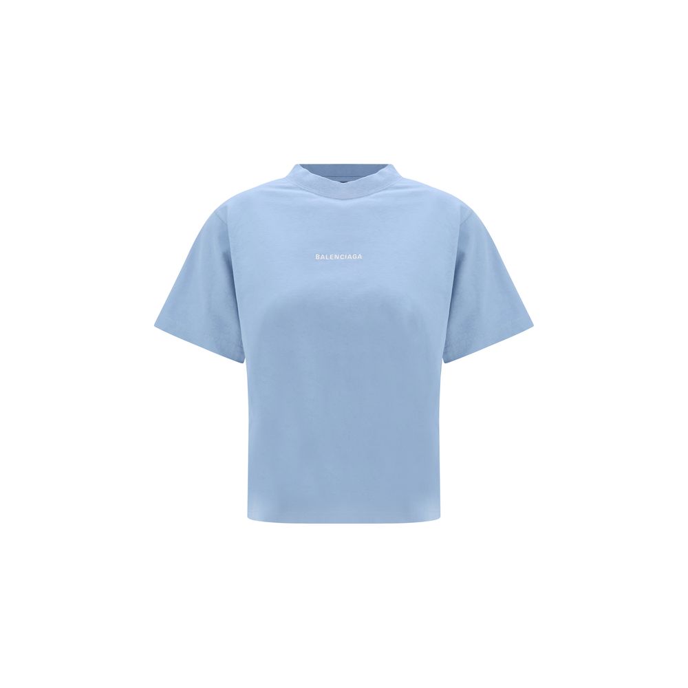 T-shirt Balenciaga in cotone blu