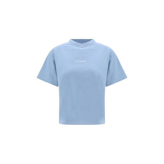 T-shirt Balenciaga in cotone blu