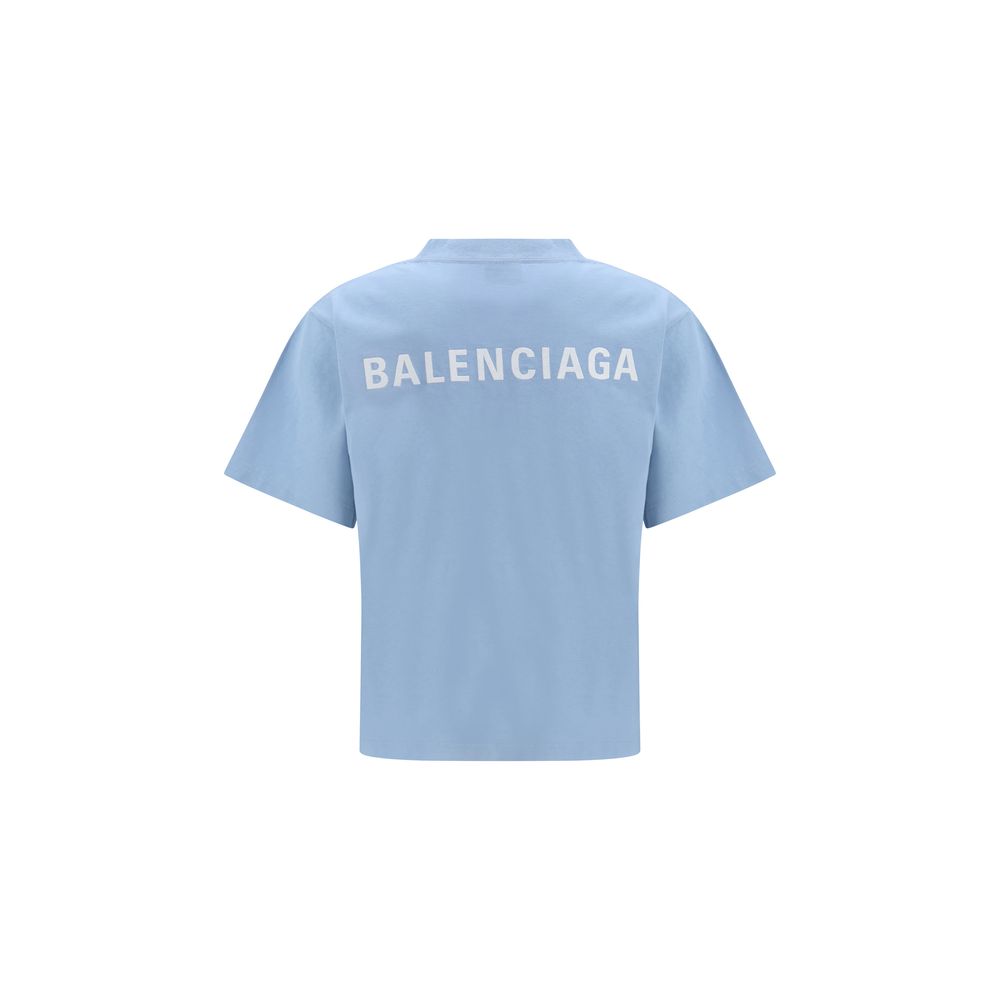 T-shirt Balenciaga in cotone blu