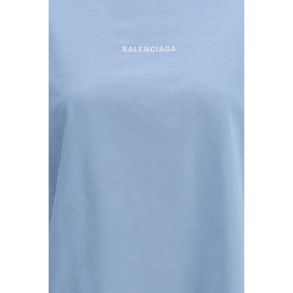 T-shirt Balenciaga in cotone blu