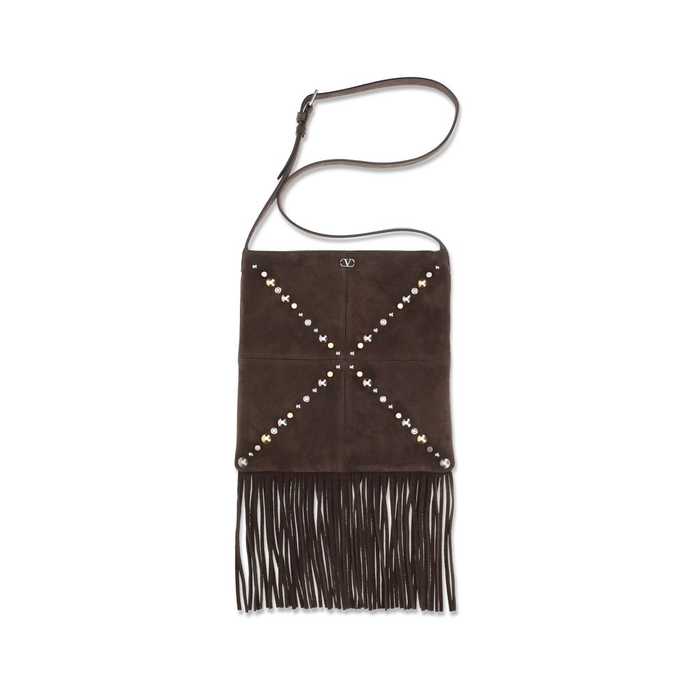 Sac bandoulière Valentino Garavani Bos Taurus en cuir de veau marron